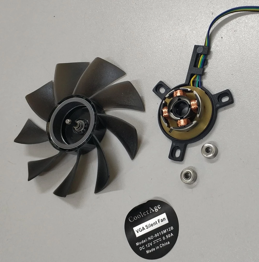 Fan for VGA (CoolerAge), MALE 4-pin, 75mm, 3-pin oval mounting, подшипниковый