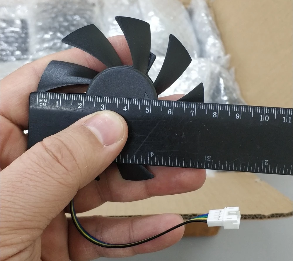 Fan for VGA (CoolerAge), MALE 4-pin, 75mm, 3-pin oval mounting, подшипниковый