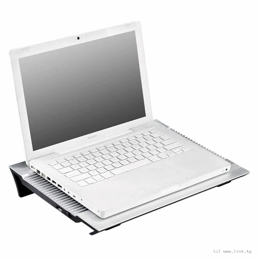 Охлаждающая подставка для ноутбука Deepcool N8 Silver DP-N24N-N8SR, 17", Вентилятор 2*14см, 1000±10%RPM, 4*USB 2.0, 25,1дБл, Габариты 380х278х55мм, Серебристый