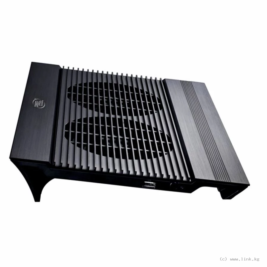 Охлаждающая подставка для ноутбука Deepcool N8 Black DP-N24N-N8BK, 17", Вентилятор 2*14см, 1000±10%RPM, 4*USB 2.0, 25,1дБл, Габариты 380х278х55мм, Чёрный