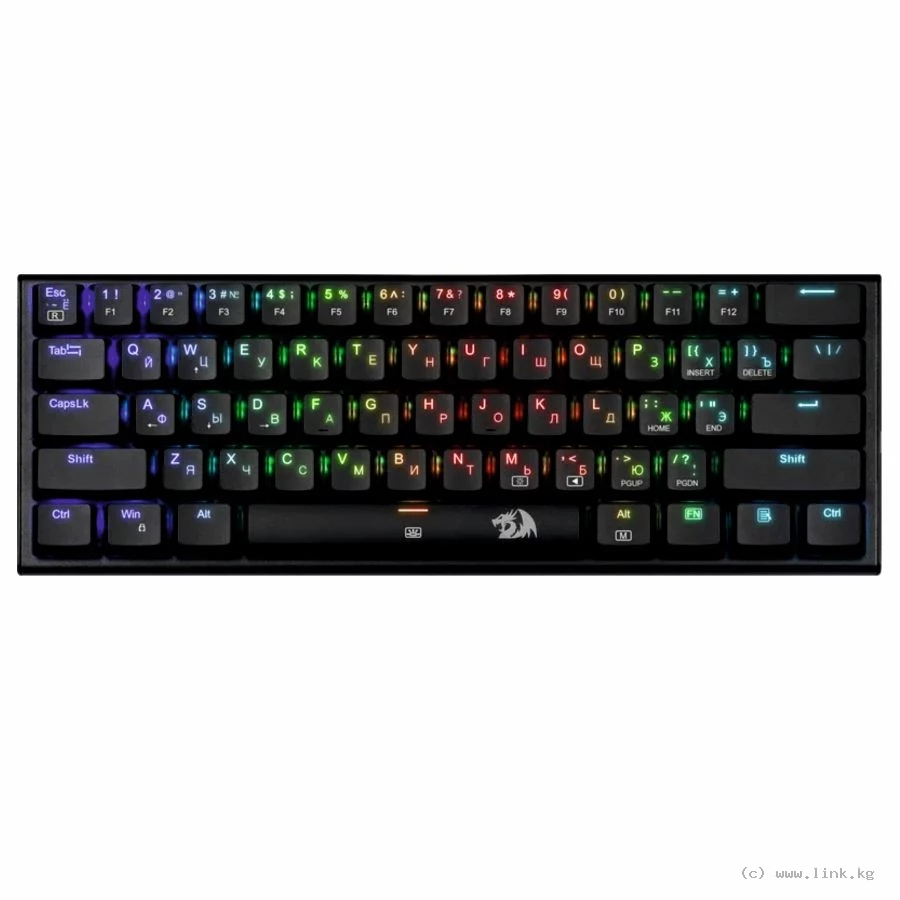 Клавиатура игровая проводная механическая Redragon Anivia K614RGB (61 кл, Red switch, RGB подсветка, черная)