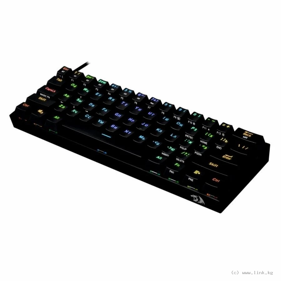 Клавиатура игровая беспроводная механическая Redragon Draconic Elite K530RGB-PRO (61 кл, BT 5.0, 3000mAh, Brown switch,RGB подсветка, черная)