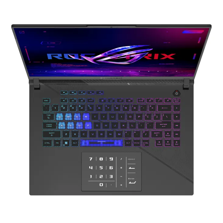 Ноутбук ASUS ROG Strix G16 [16"], (AMD Ryzen 9 8940HX 16/32, 5.30ГГц, 64МБ, 5нм + NVIDIA GeForce RTX 5070 8ГБ), 16ГБ DDR5, 500ГБ NVME, 16" IPS 1920x1200, NO, Серый