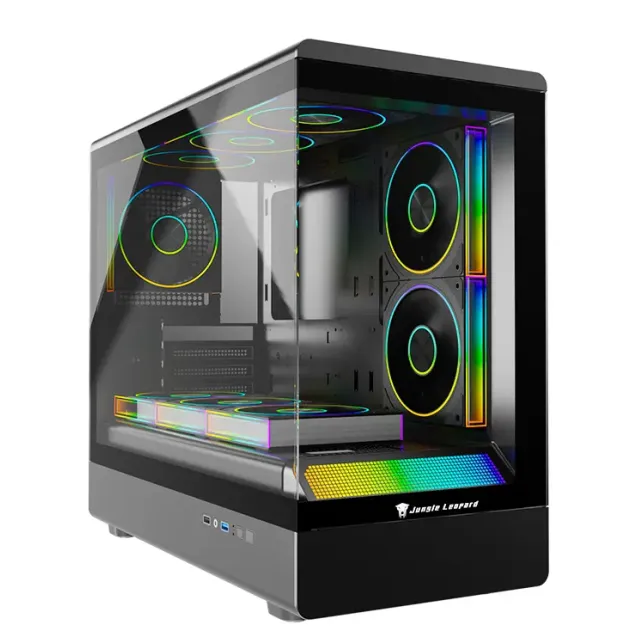 Jungle Leopard MS-01, черный mATX (передняя панель с ARGB подсветкой, возможность устаановки 9 кулеров 120мм)