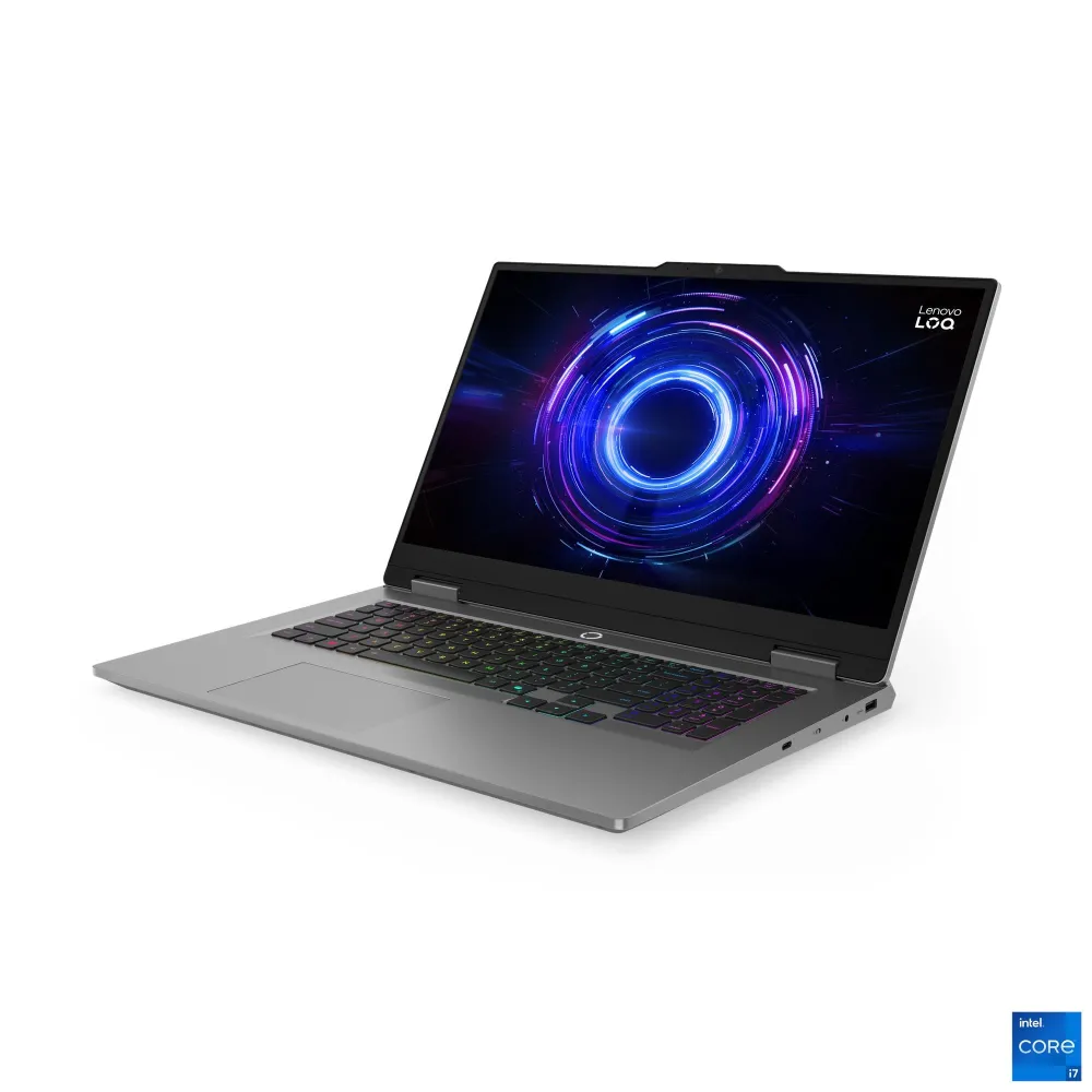 Ноутбук Lenovo LOQ [17.3"], (Intel Core i7-14700HX 20/28, 5.50ГГц, 33МБ, 10нм + NVIDIA RTX 5060 8ГБ), 8ГБ DDR5, 240ГБ NVME, 17.3" IPS 1920x1080, NO, Серый
