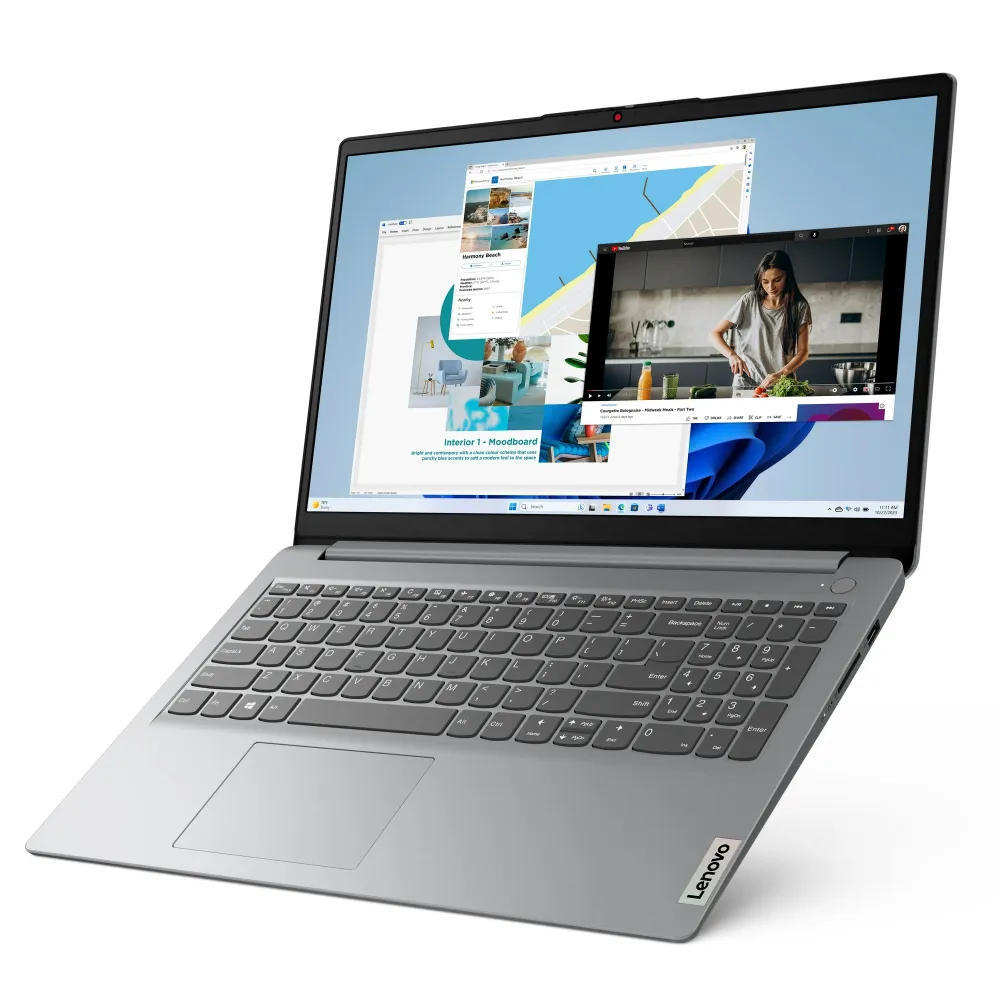 Ноутбук Lenovo IdeaPad 1 [15.6"], (Intel Core i5-1335U 10/12, 4.60ГГц, 12МБ, 10нм), 8ГБ DDR4, 240ГБ NVME, 15.6" 1920x1080, WIN11, Серый