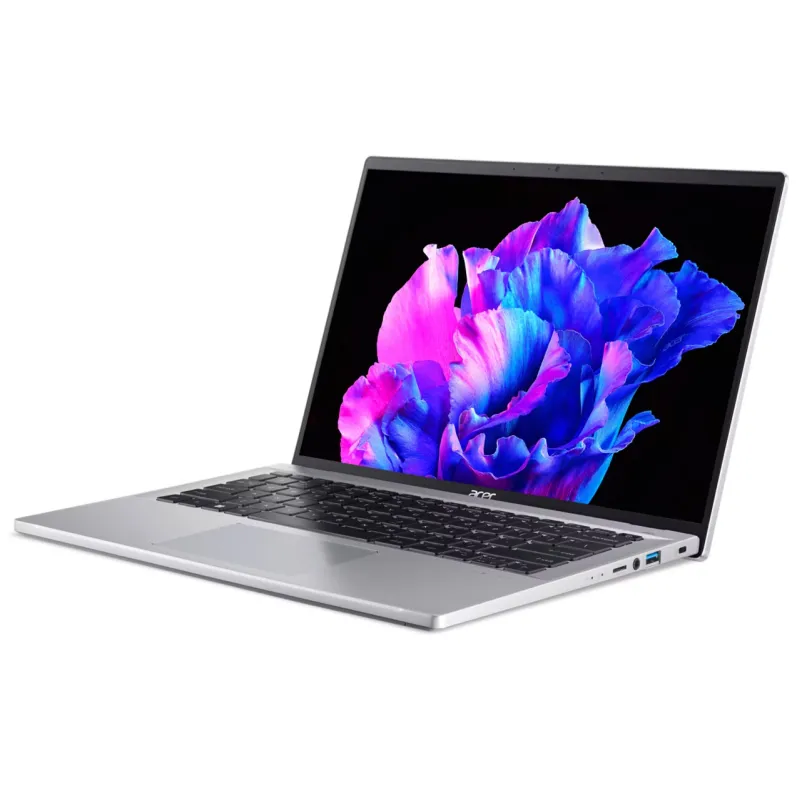 Ноутбук Acer Swift Go 14 [14"], (Intel Core i5-1335U 10/12, 4.60ГГц, 12МБ, 10нм), 16ГБ DDR4, 500ГБ NVME, 14" OLED 2880x1620, DOS, Серебристый