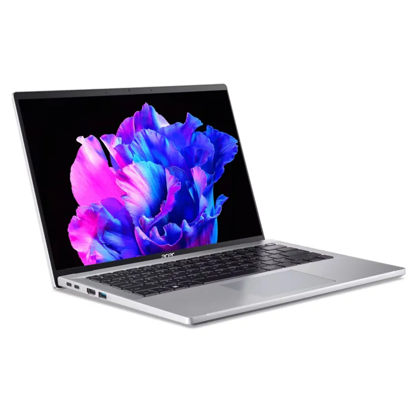 Ноутбук Acer Swift Go 14 [14"], (Intel Core i5-1335U 10/12, 4.60ГГц, 12МБ, 10нм), 16ГБ DDR4, 500ГБ NVME, 14" OLED 2880x1620, DOS, Серебристый