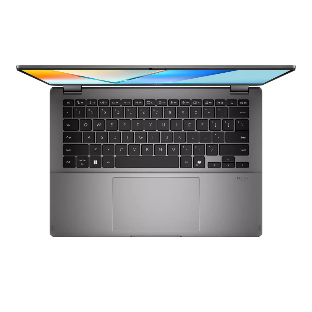 Ноутбук ASUS Vivobook 14 Flip (TP3407), (Intel Core Ultra 7 256V 8/8, 4.80ГГц, 12МБ, 5нм), 16ГБ DDR5, 1000ГБ NVME, 14" OLED + Touch 1920x1200, WIN11, Серый