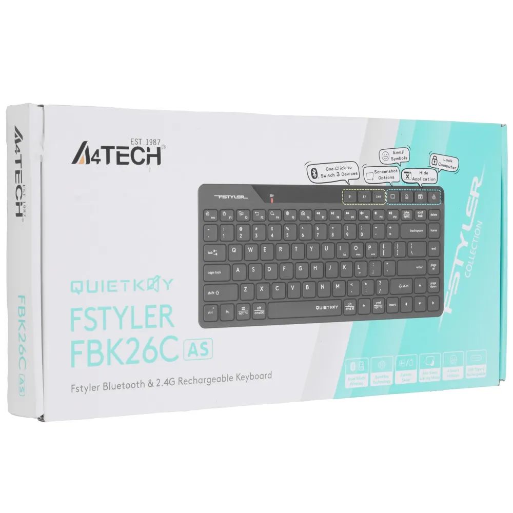 Клавиатура A4Tech FSTYLER FBK26C AS, Чёрный